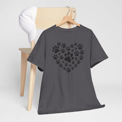 T-Shirt Unisex - Herz aus Hundepfoten