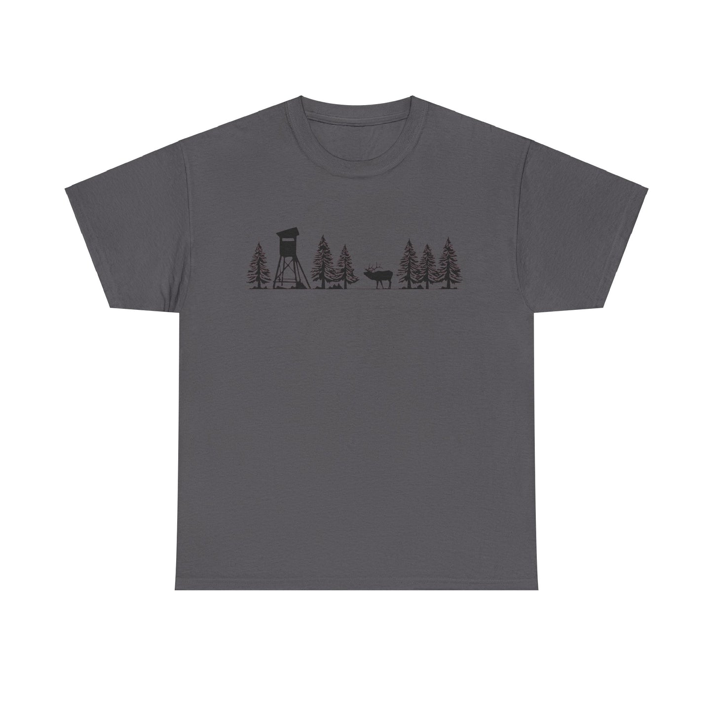 T-Shirt Unisex - Hochsitz im Wald - Rothirsch