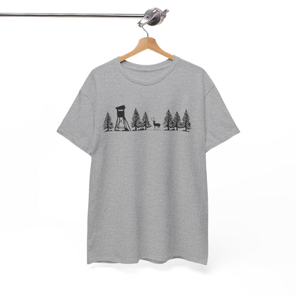 T-Shirt Unisex - Hochsitz im Wald - Damwild