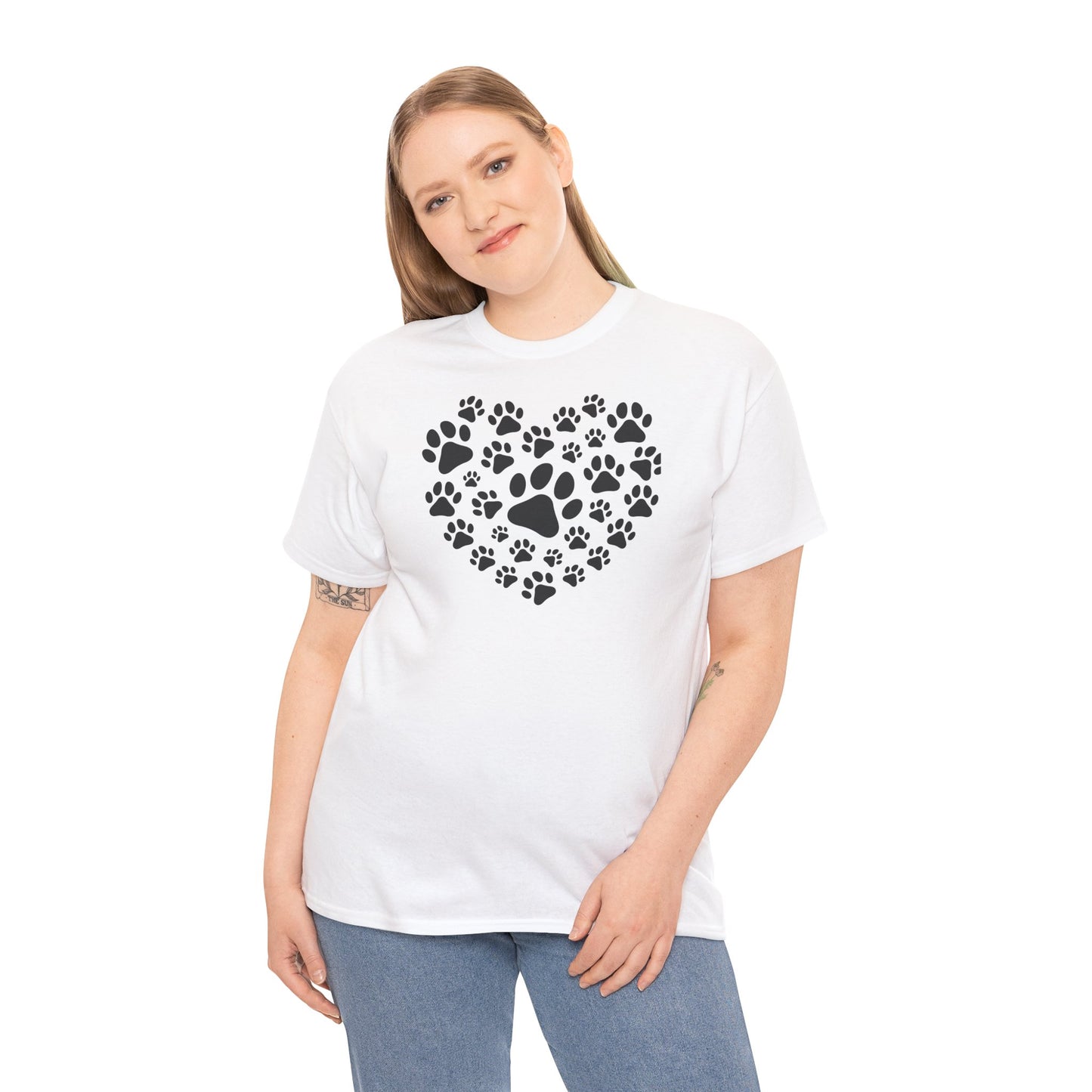 T-Shirt Unisex - Herz aus Hundepfoten