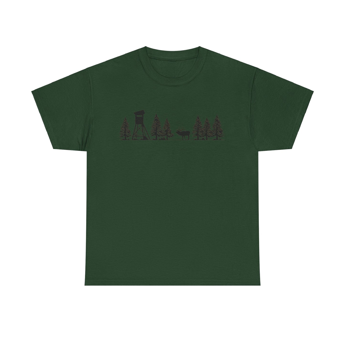 T-Shirt Unisex - Hochsitz im Wald - Rothirsch