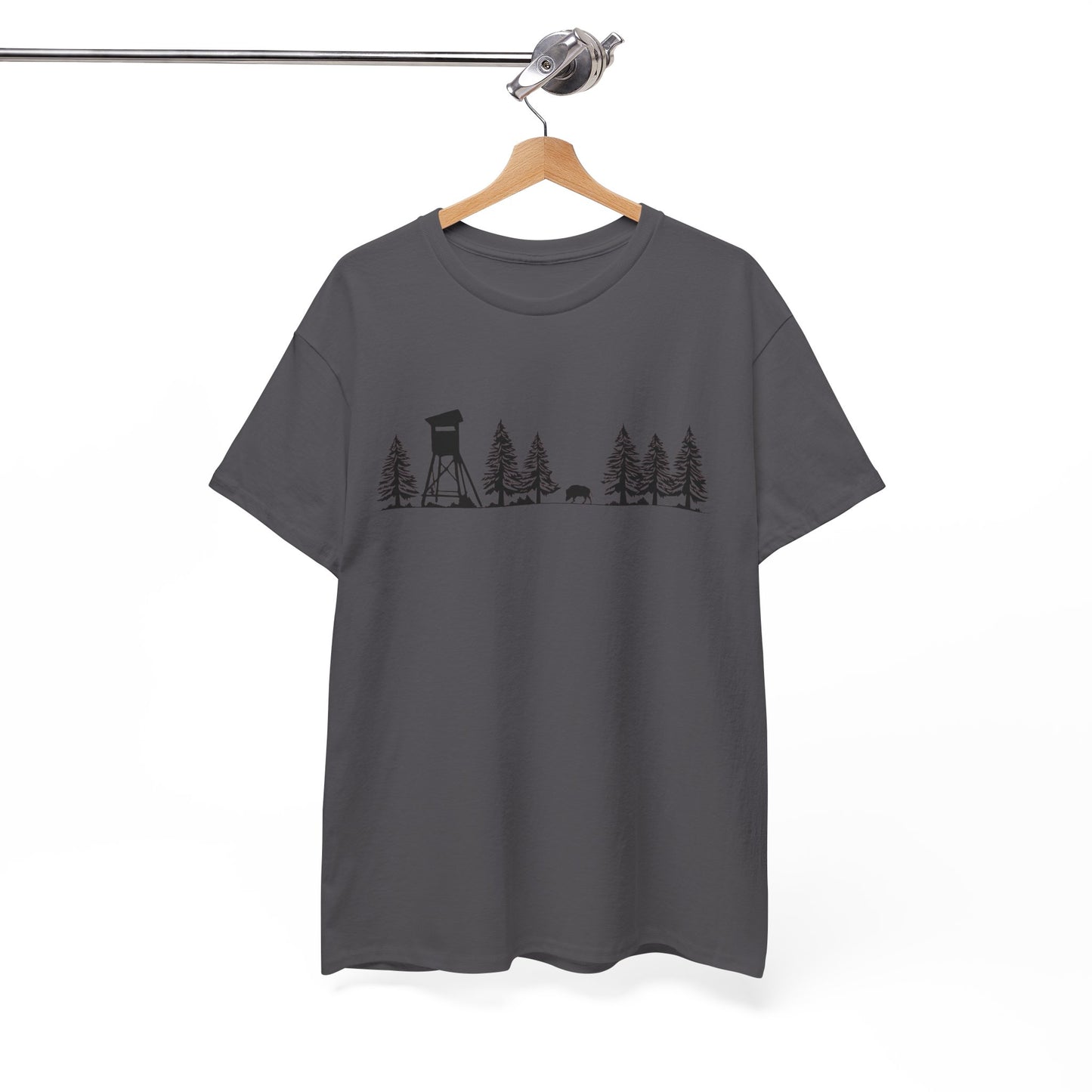 T-Shirt Unisex - Hochsitz im Wald - Wildschwein