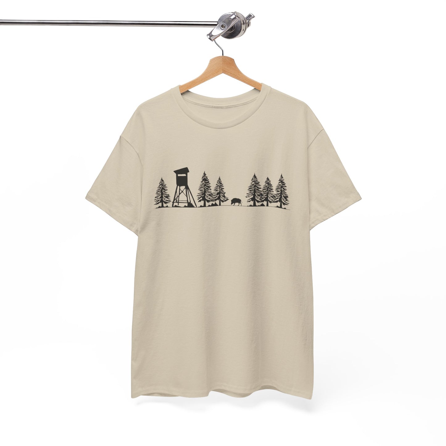 T-Shirt Unisex - Hochsitz im Wald - Wildschwein