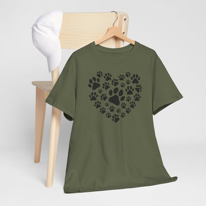 T-Shirt Unisex - Herz aus Hundepfoten