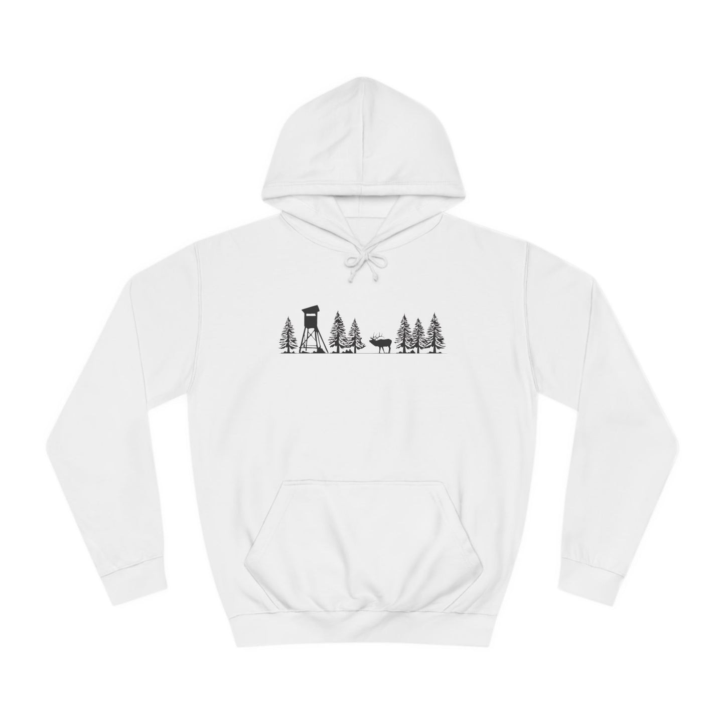 Hoodie Unisex - Hochsitz im Wald - Rothirsch