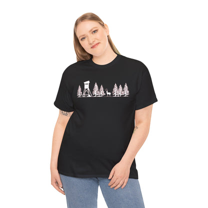 T-Shirt Unisex - Hochsitz im Wald - Damwild