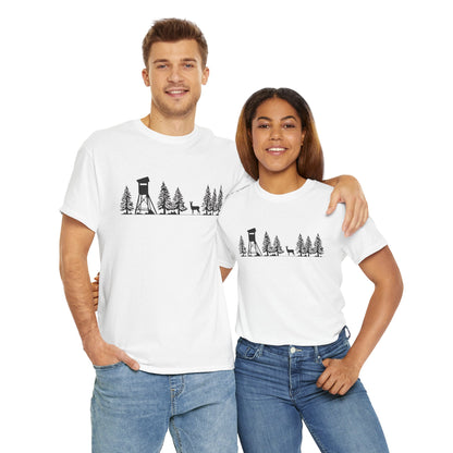 T-Shirt Unisex - Hochsitz im Wald - Rehbock