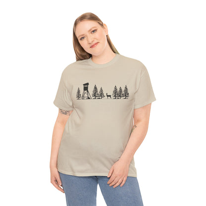 T-Shirt Unisex - Hochsitz im Wald - Rehbock