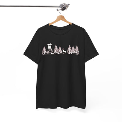 T-Shirt Unisex - Hochsitz im Wald - Damwild