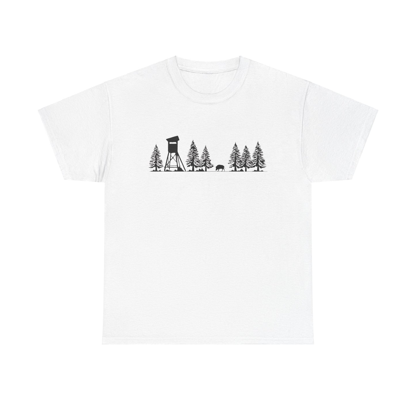 T-Shirt Unisex - Hochsitz im Wald - Wildschwein