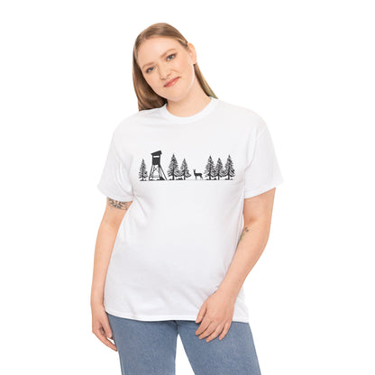 T-Shirt Unisex - Hochsitz im Wald - Rehbock