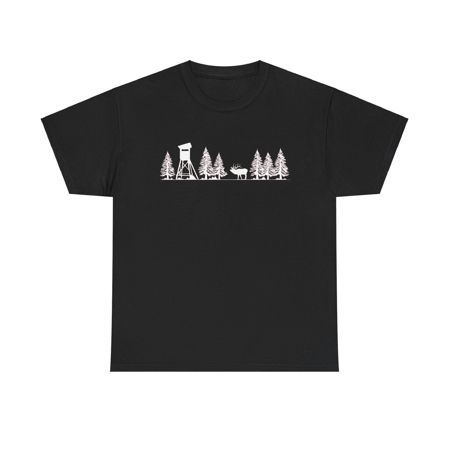 T-Shirt Unisex - Hochsitz im Wald - Rothirsch