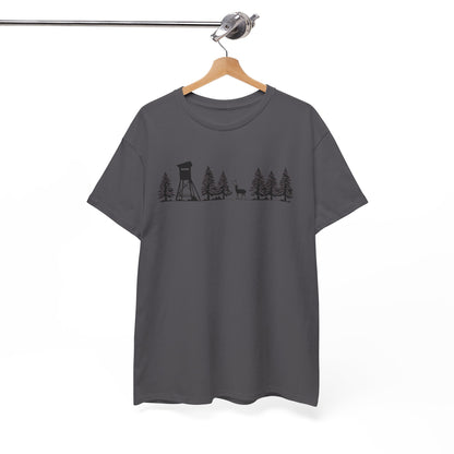 T-Shirt Unisex - Hochsitz im Wald - Damwild