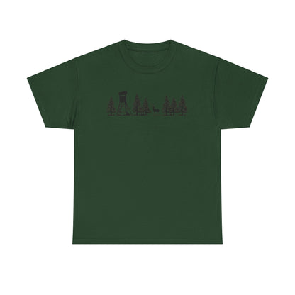 T-Shirt Unisex - Hochsitz im Wald - Damwild