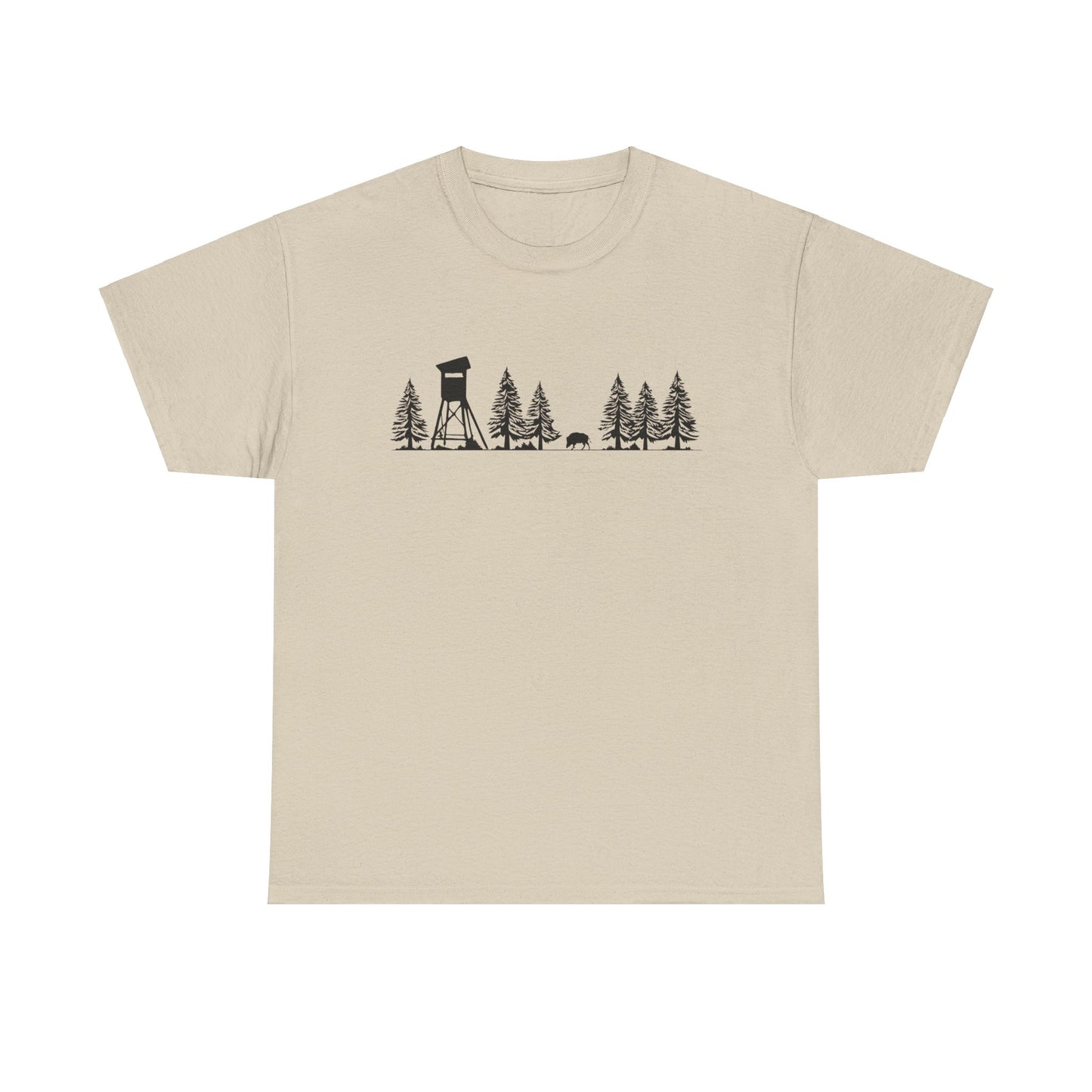 T-Shirt Unisex - Hochsitz im Wald - Wildschwein