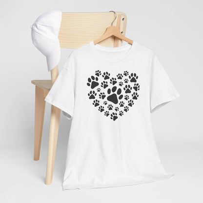 T-Shirt Unisex - Herz aus Hundepfoten