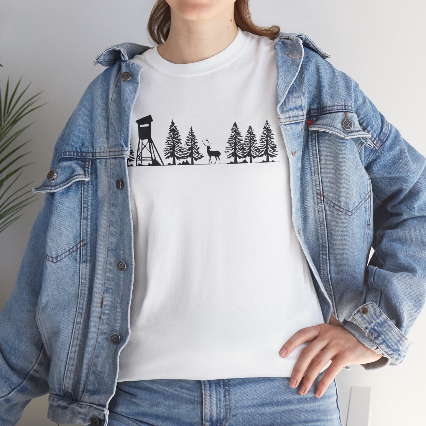 T-Shirt Unisex - Hochsitz im Wald - Damwild