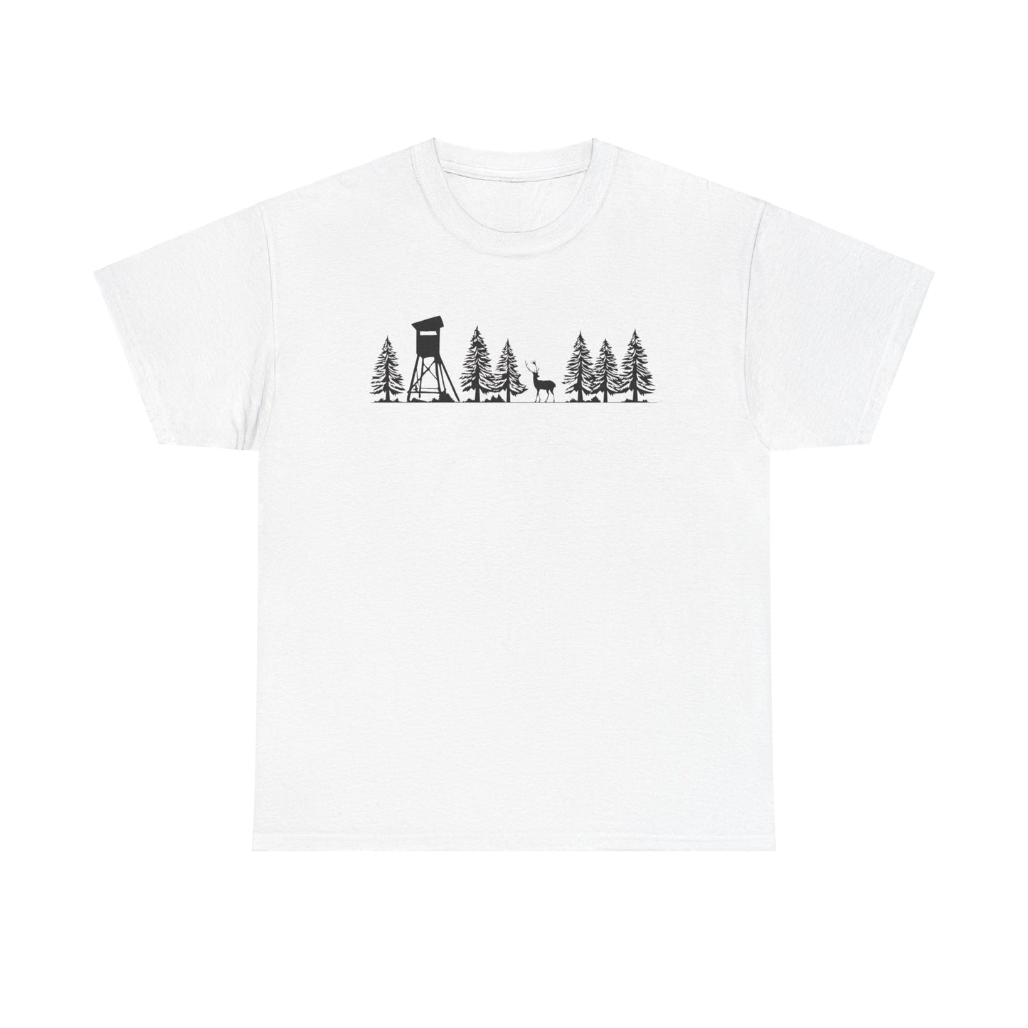T-Shirt Unisex - Hochsitz im Wald - Damwild