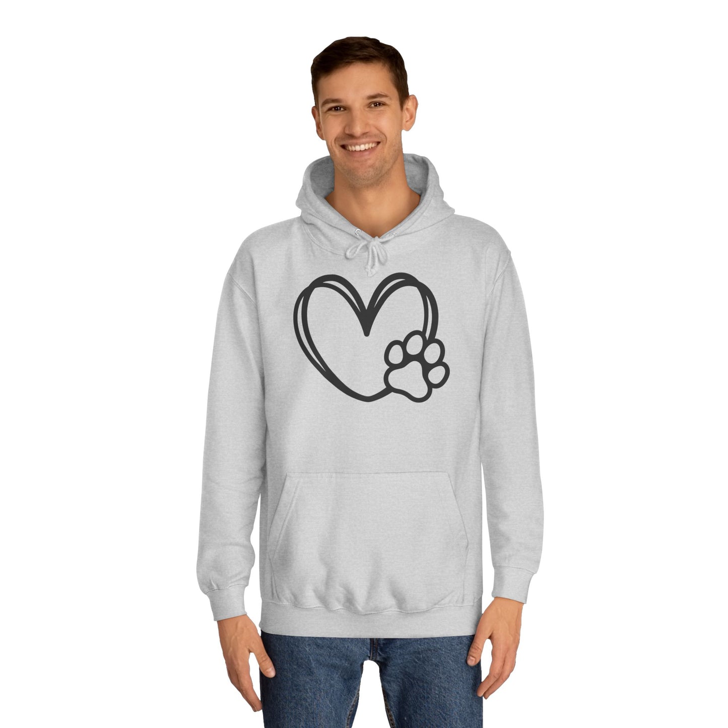 Hoodie Unisex - Hundepfote mit Herz