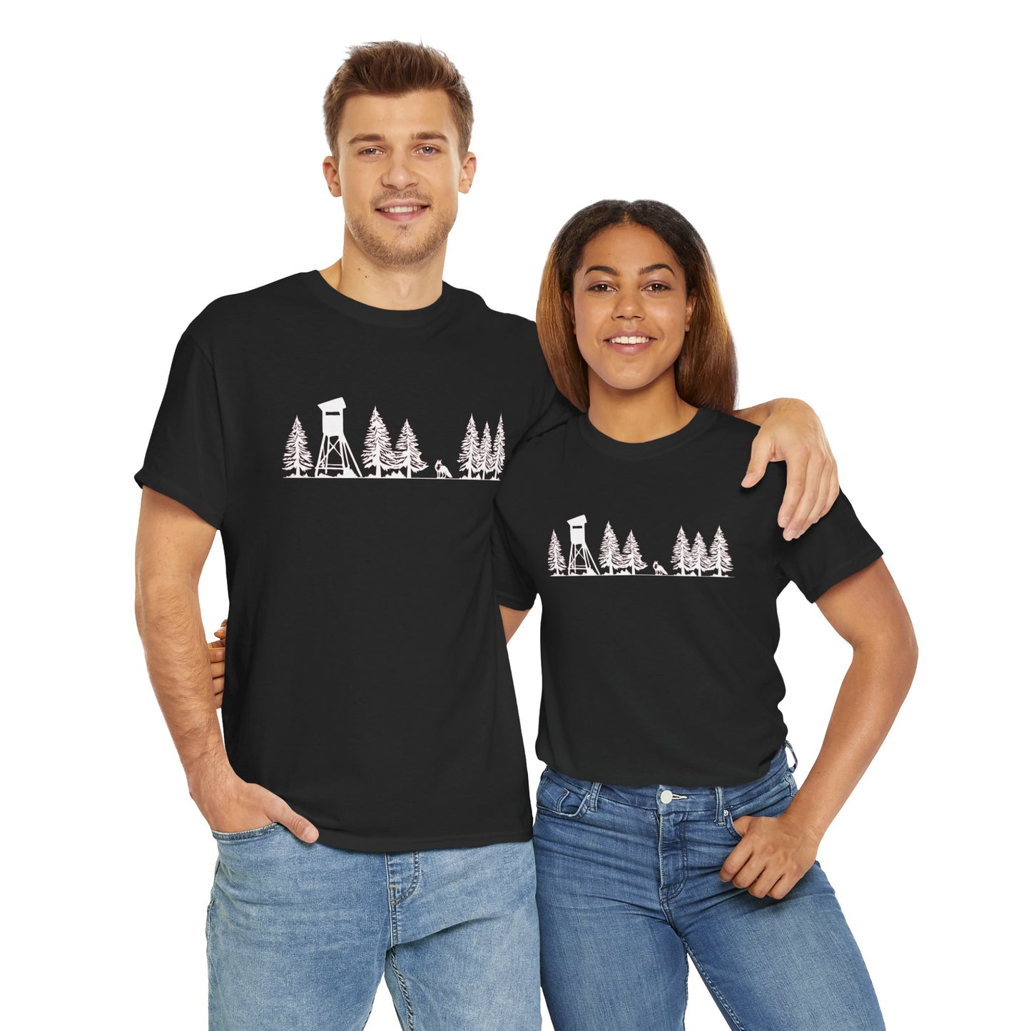 T-Shirt Unisex - Hochsitz im Wald - Fuchs