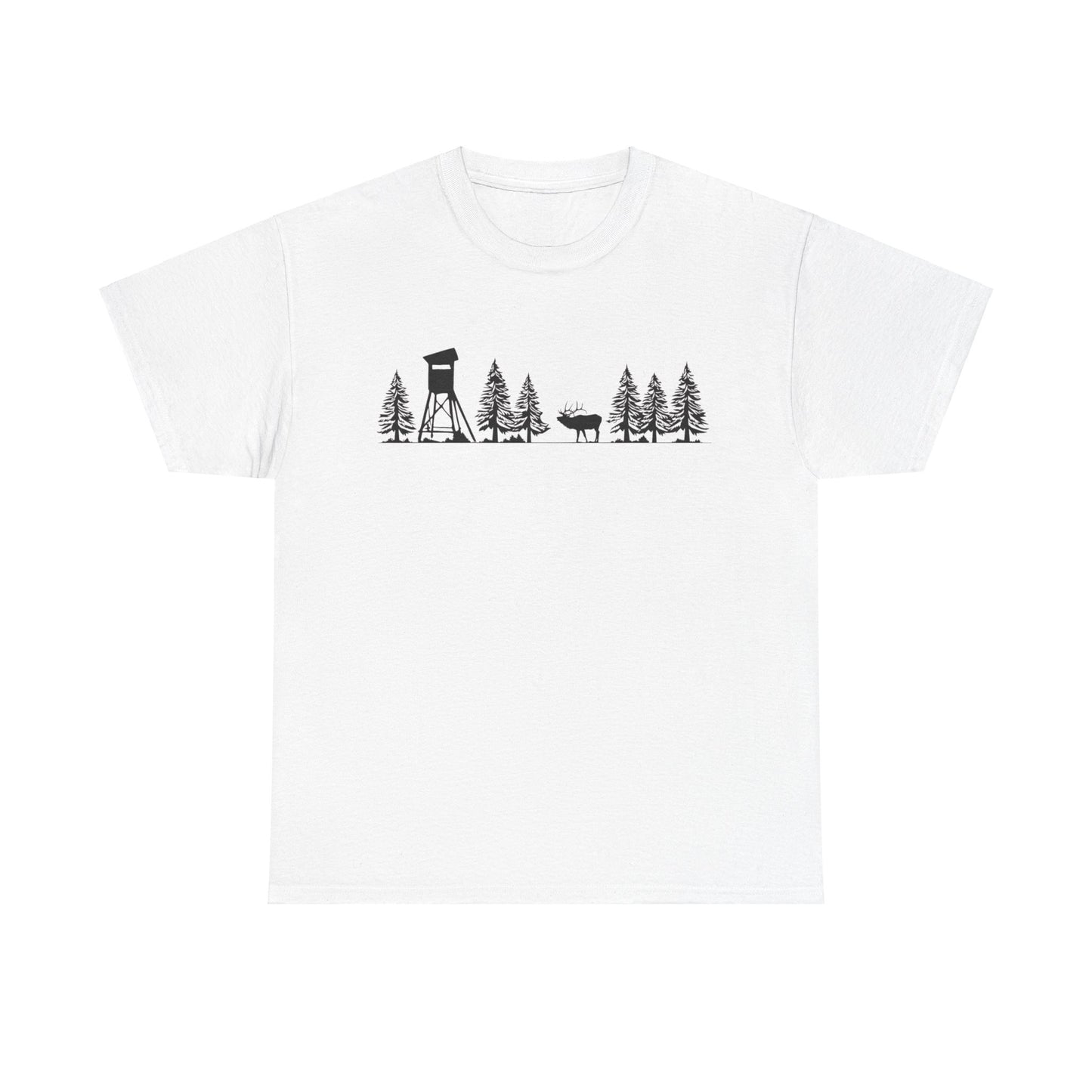 T-Shirt Unisex - Hochsitz im Wald - Rothirsch