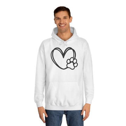 Hoodie Unisex - Hundepfote mit Herz
