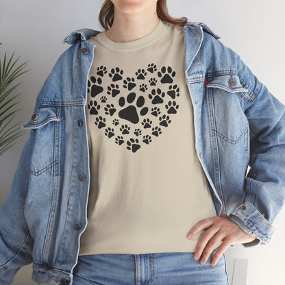 T-Shirt Unisex - Herz aus Hundepfoten