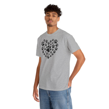 T-Shirt Unisex - Herz aus Hundepfoten