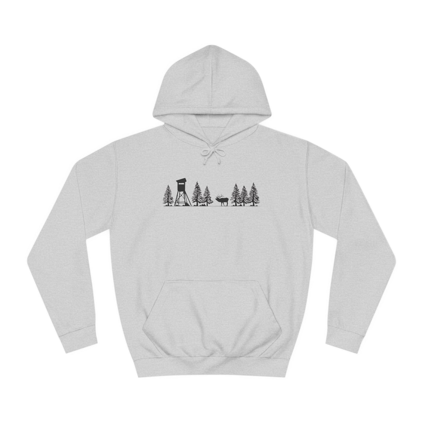 Hoodie Unisex - Hochsitz im Wald - Rothirsch