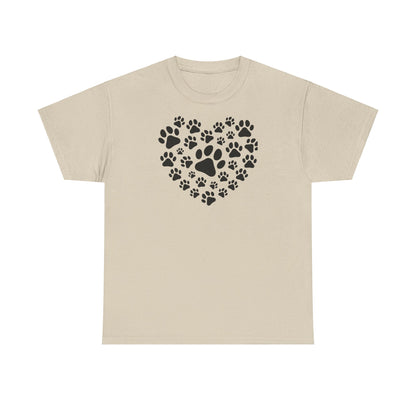 T-Shirt Unisex - Herz aus Hundepfoten
