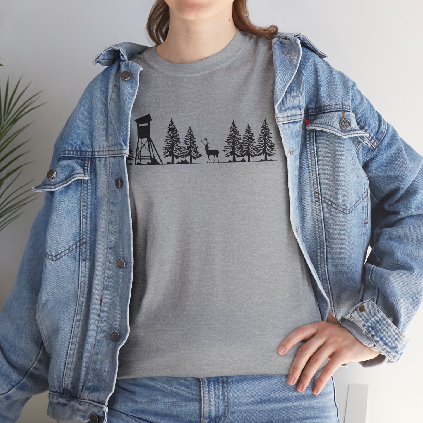 T-Shirt Unisex - Hochsitz im Wald - Damwild