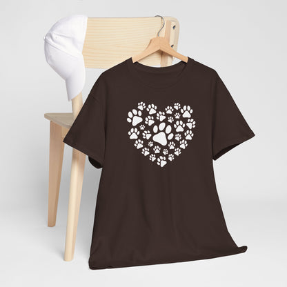 T-Shirt Unisex - Herz aus Hundepfoten