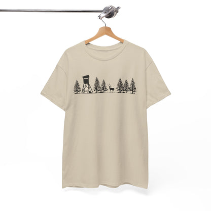 T-Shirt Unisex - Hochsitz im Wald - Damwild