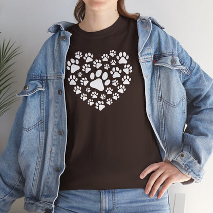 T-Shirt Unisex - Herz aus Hundepfoten