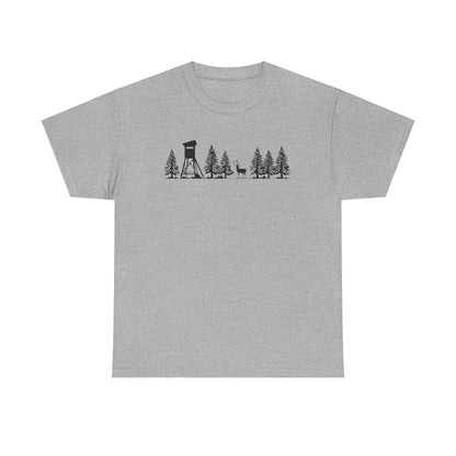 T-Shirt Unisex - Hochsitz im Wald - Damwild