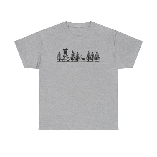 T-Shirt Unisex - Hochsitz im Wald - Damwild