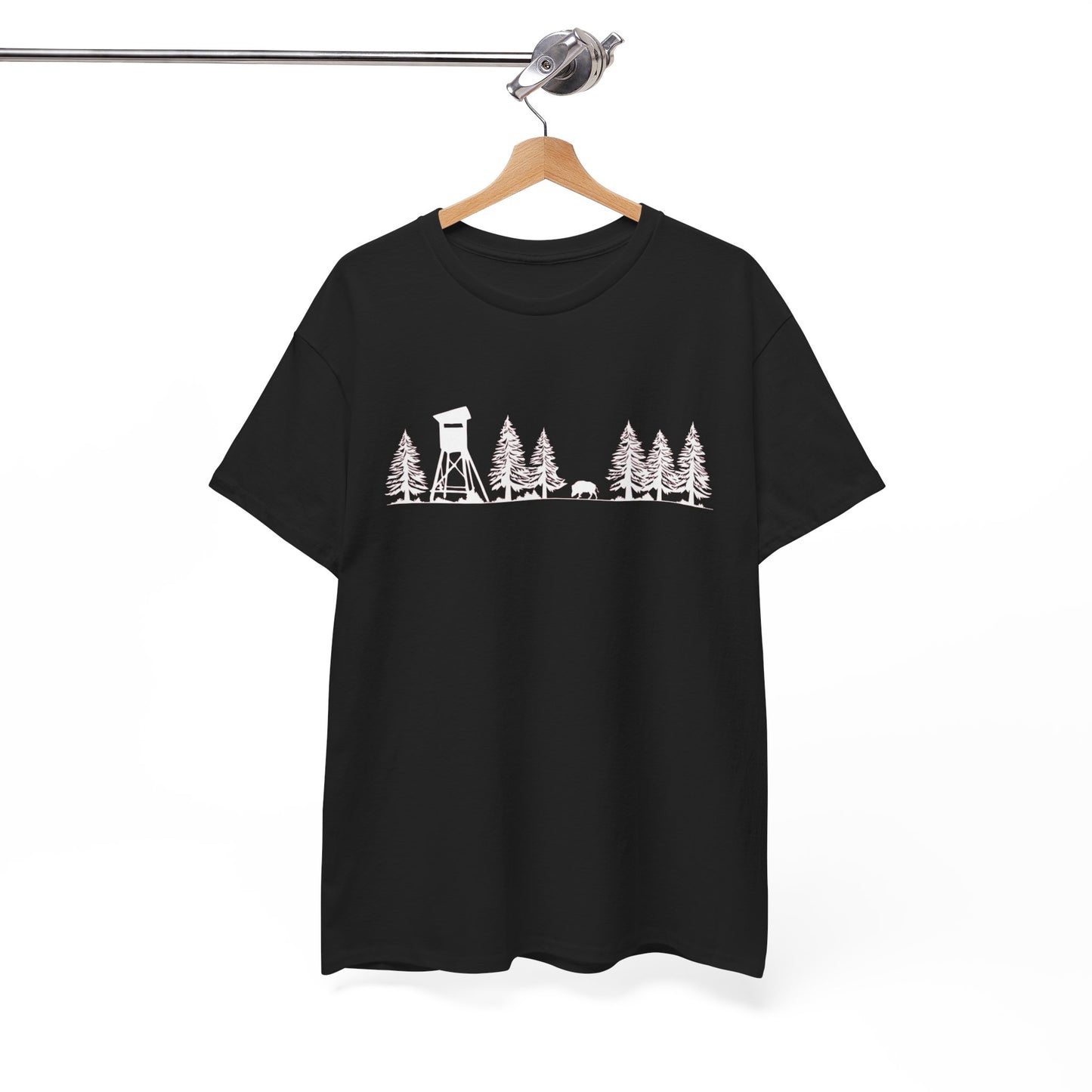 T-Shirt Unisex - Hochsitz im Wald - Wildschwein