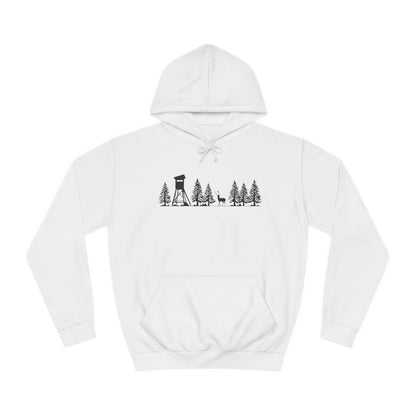 Hoodie Unisex - Hochsitz im Wald - Damwild
