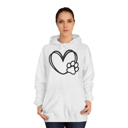 Hoodie Unisex - Hundepfote mit Herz