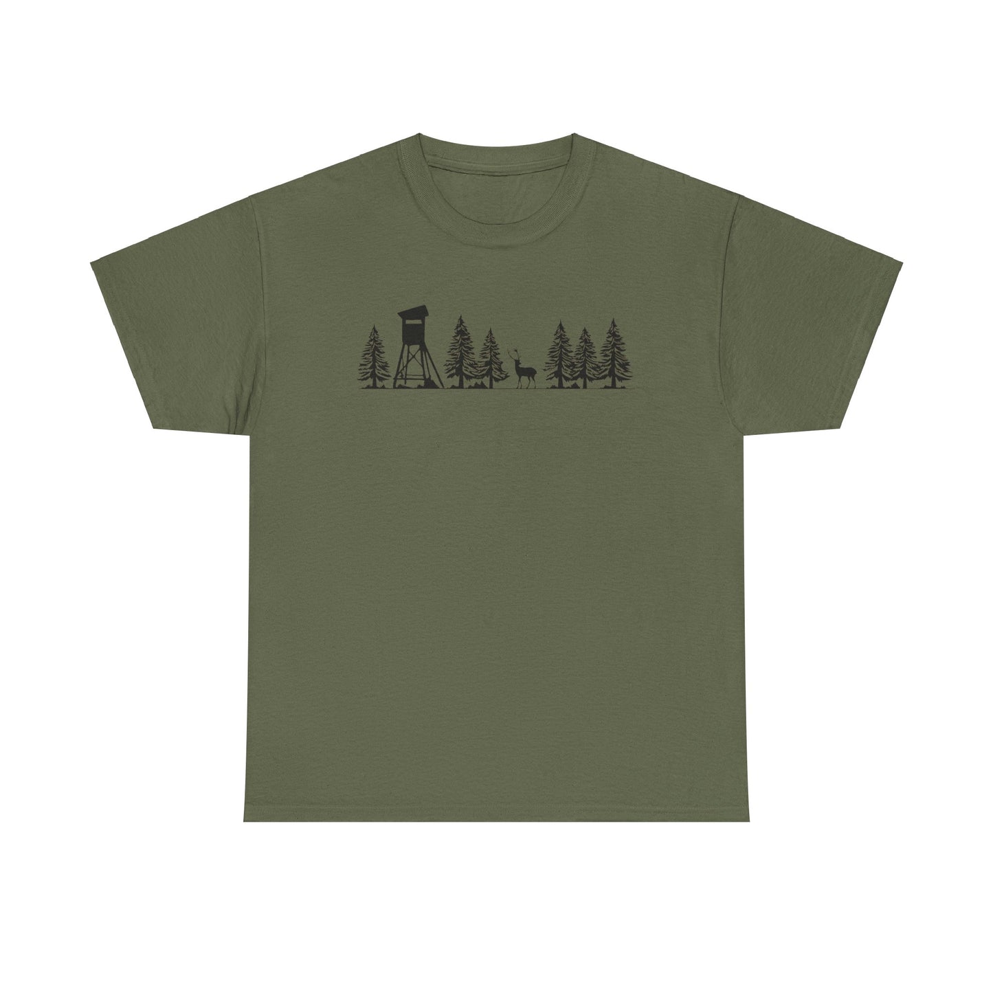 T-Shirt Unisex - Hochsitz im Wald - Damwild
