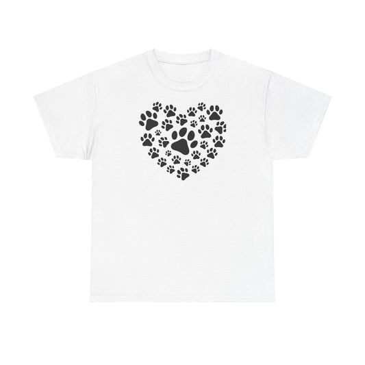 T-Shirt Unisex - Herz aus Hundepfoten