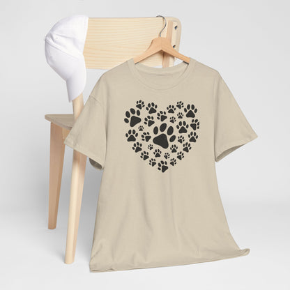 T-Shirt Unisex - Herz aus Hundepfoten
