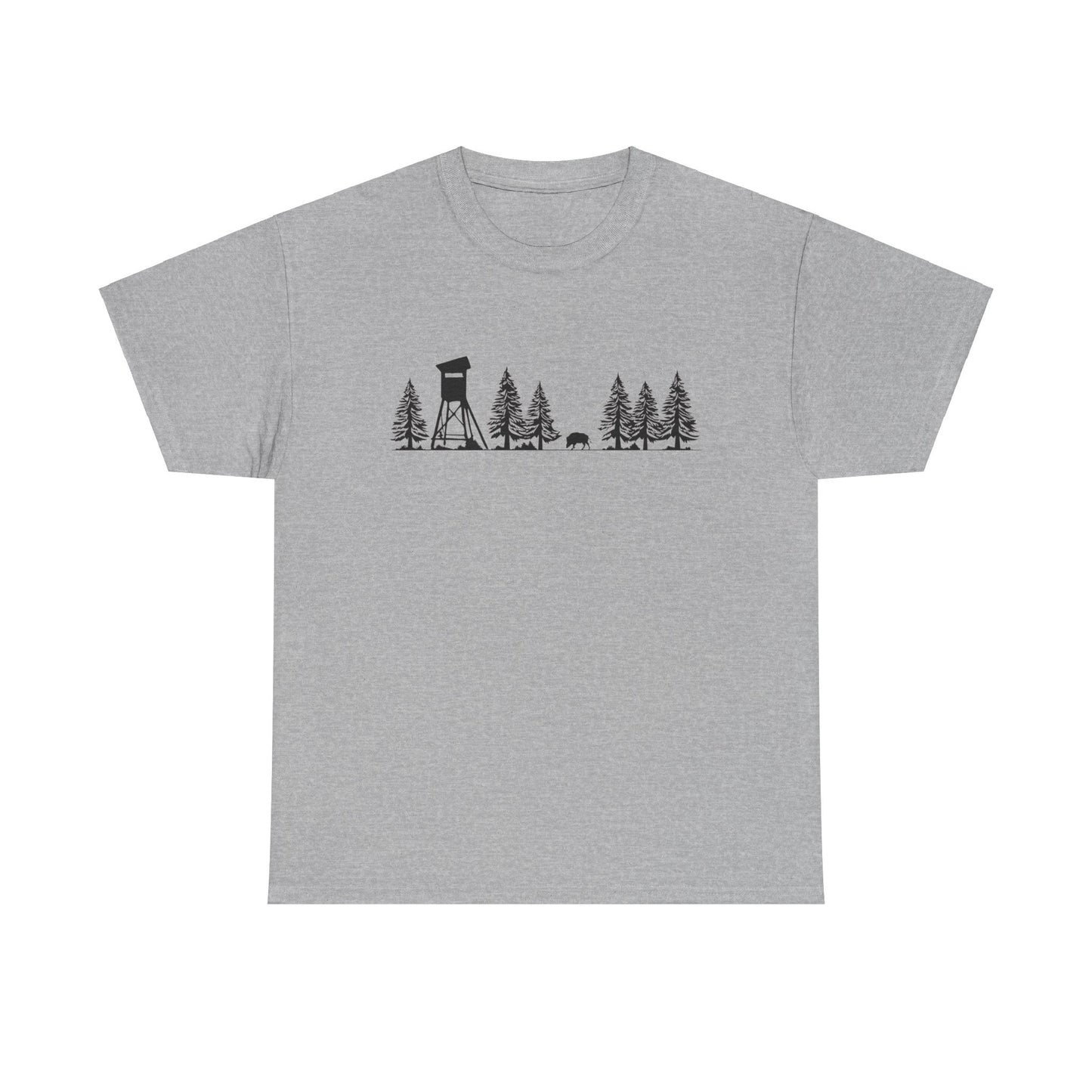 T-Shirt Unisex - Hochsitz im Wald - Wildschwein