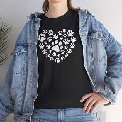 T-Shirt Unisex - Herz aus Hundepfoten