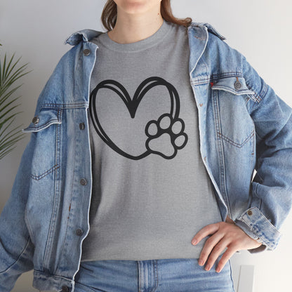 T-Shirt Unisex - Hundepfote mit Herz 1