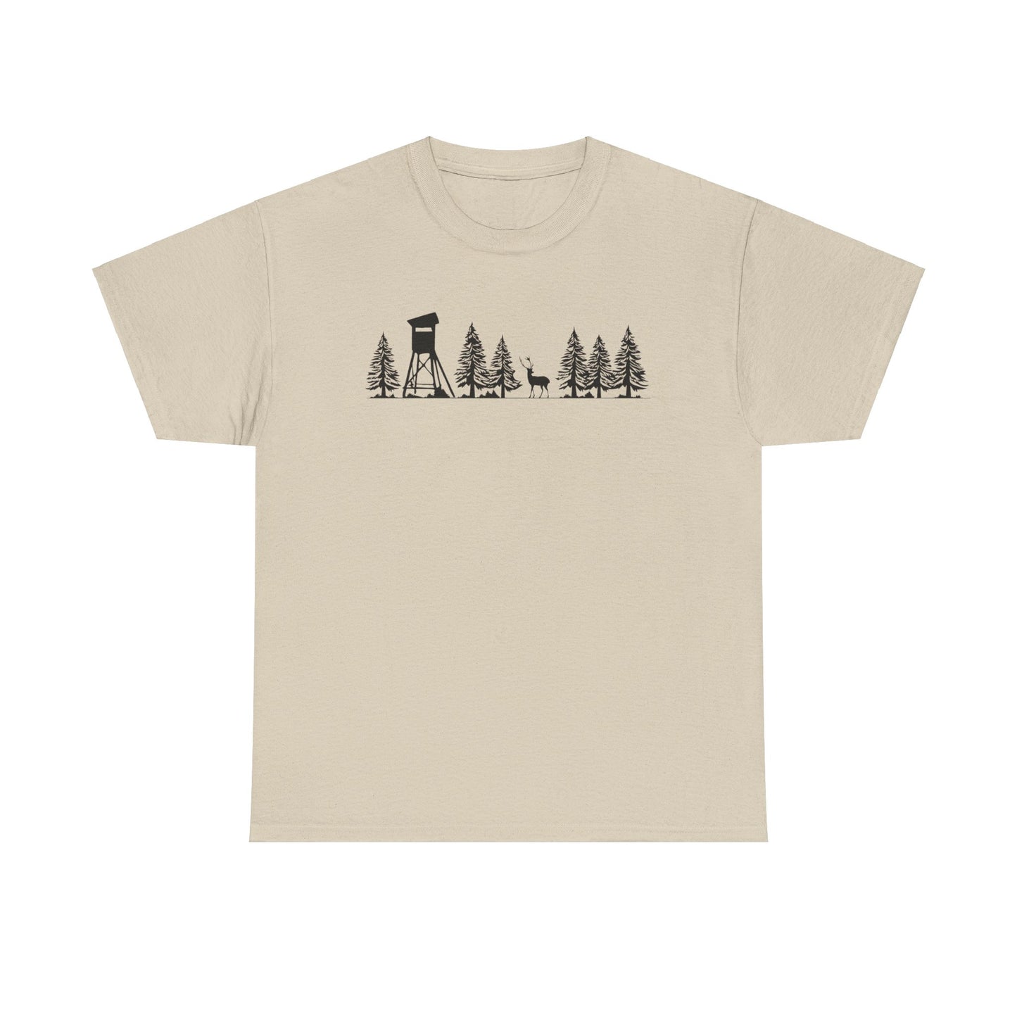 T-Shirt Unisex - Hochsitz im Wald - Damwild
