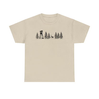 T-Shirt Unisex - Hochsitz im Wald - Damwild