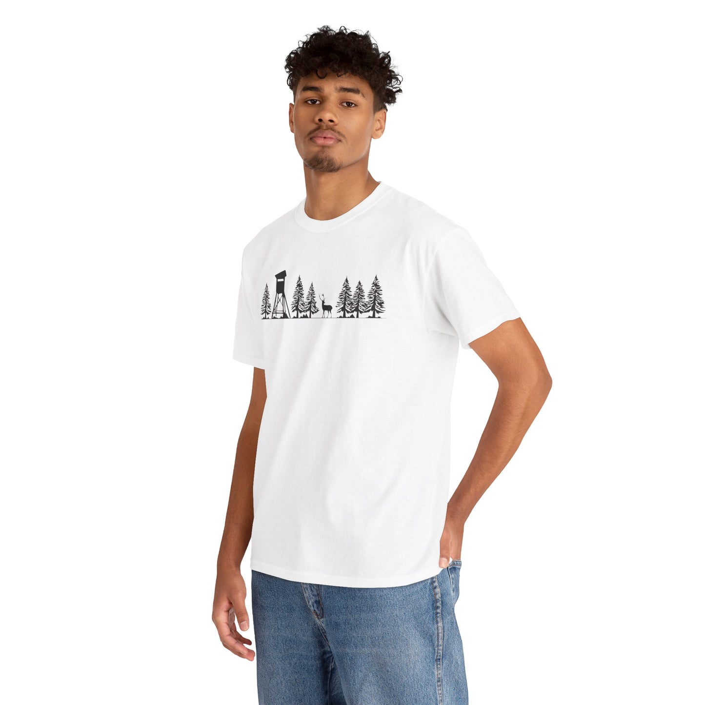 T-Shirt Unisex - Hochsitz im Wald - Damwild