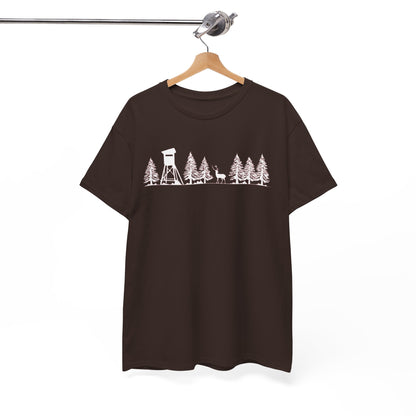T-Shirt Unisex - Hochsitz im Wald - Damwild