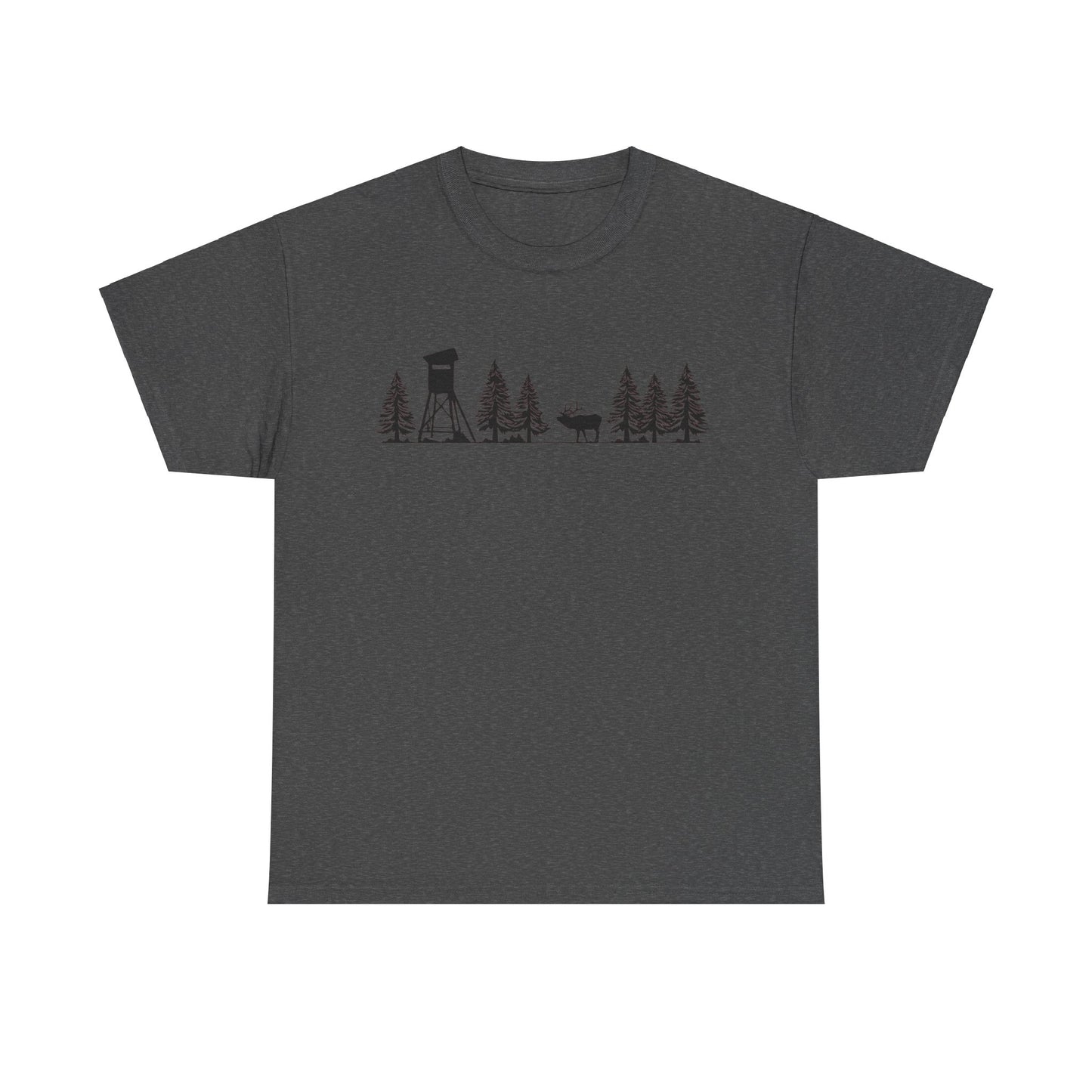 T-Shirt Unisex - Hochsitz im Wald - Rothirsch